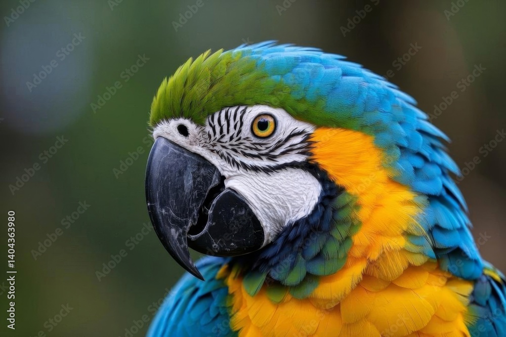 araffy blue and yellow parrot with a green and yellow head araffy blue and yellow parrot with a green and yellow head