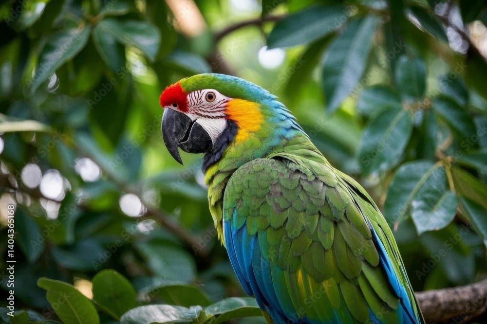 Obraz premium araffy parrot sitting on a branch in a tree