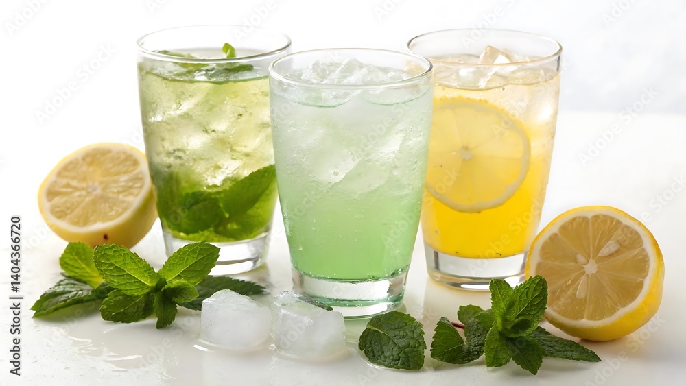 Fototapeta premium mojito cocktail on white background