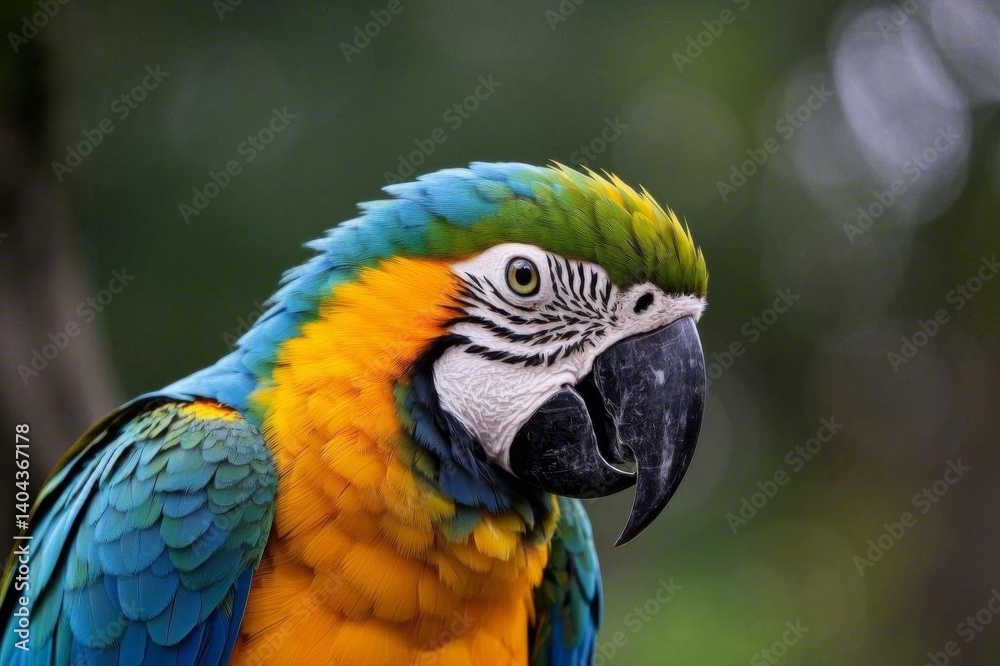 araffy parrot with a bright blue and yellow feathers and a green and yellow beak araffy parrot with a bright blue and yellow feathers and a green and yellow beak