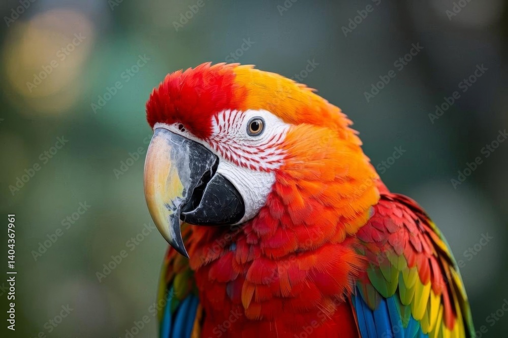 brightly colored parrot with a bright red head and yellow beak brightly colored parrot with a bright red head and yellow beak