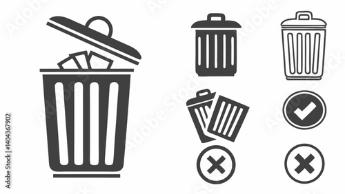 Vector illustration of a green and red recycling trash can for waste disposal and environmental cleanliness