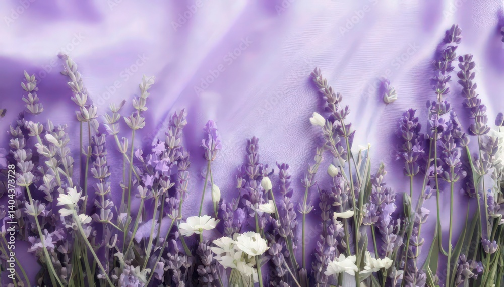 Fototapeta premium Natural Floral Design on Lavender Texture for Elegant Mothers Day Wallpaper
