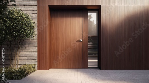 Experience the perfect blend of style and functionality with a clear wooden door.