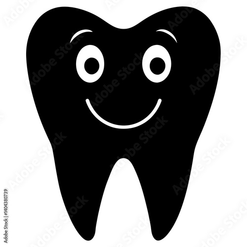 Black Silhouette Tooth Vector Illustration Dental Icon Graphic Design