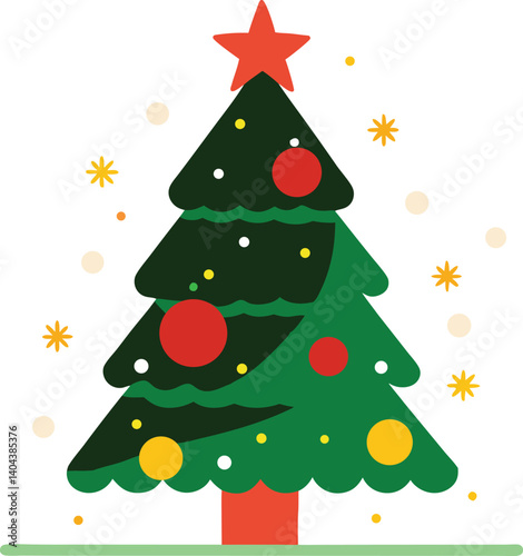 A joyfully decorated Christmas tree delighting children with happiness.