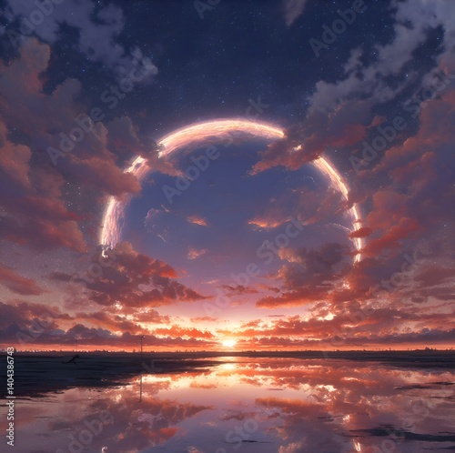 sunset over the sea