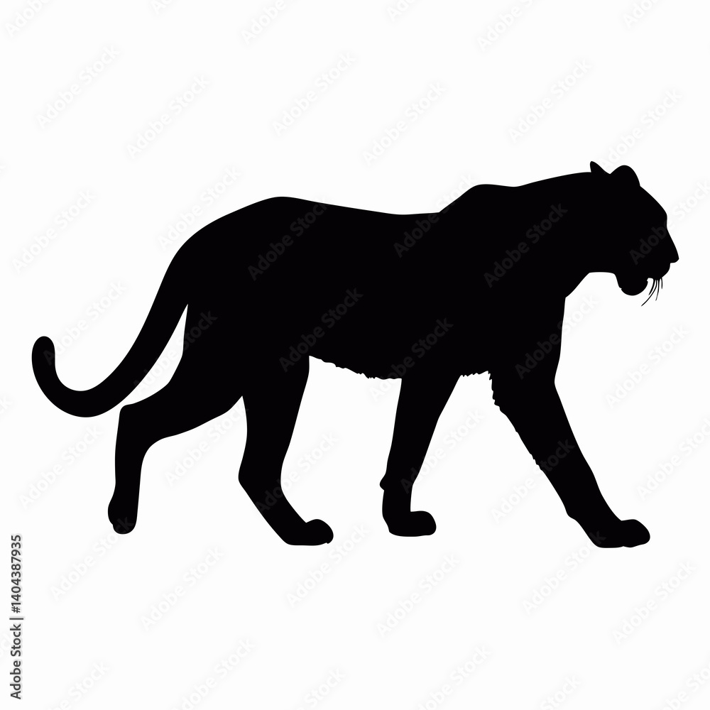 Black Panther Walking Silhouette Illustration Vector Graphic Animal Predator Wildlife Design Black Panther Walking Silhouette Illustration Vector Graphic Animal Predator Wildlife Design