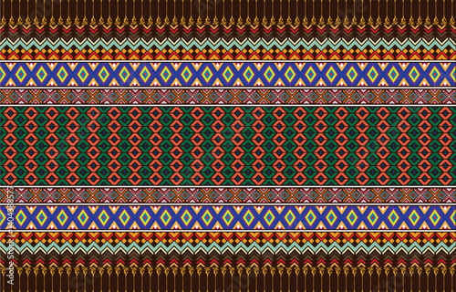 Gypsy pattern tribal ethnic motifs geometric vector background. Doodle gypsy geometric shapes sprites tribal motifs clothing fabric textile print traditional design with triangles