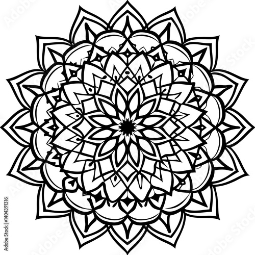 Intricate Mandala: A captivating, meticulously designed mandala, a visual representation of the universe, offering a harmonious blend of intricate patterns and symbolic geometry.