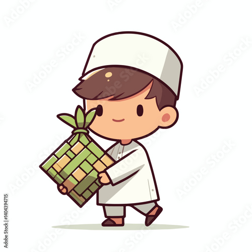 cute logo ied al fitr celebration design cartoon