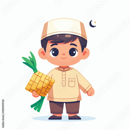 cute logo ied al fitr celebration design cartoon