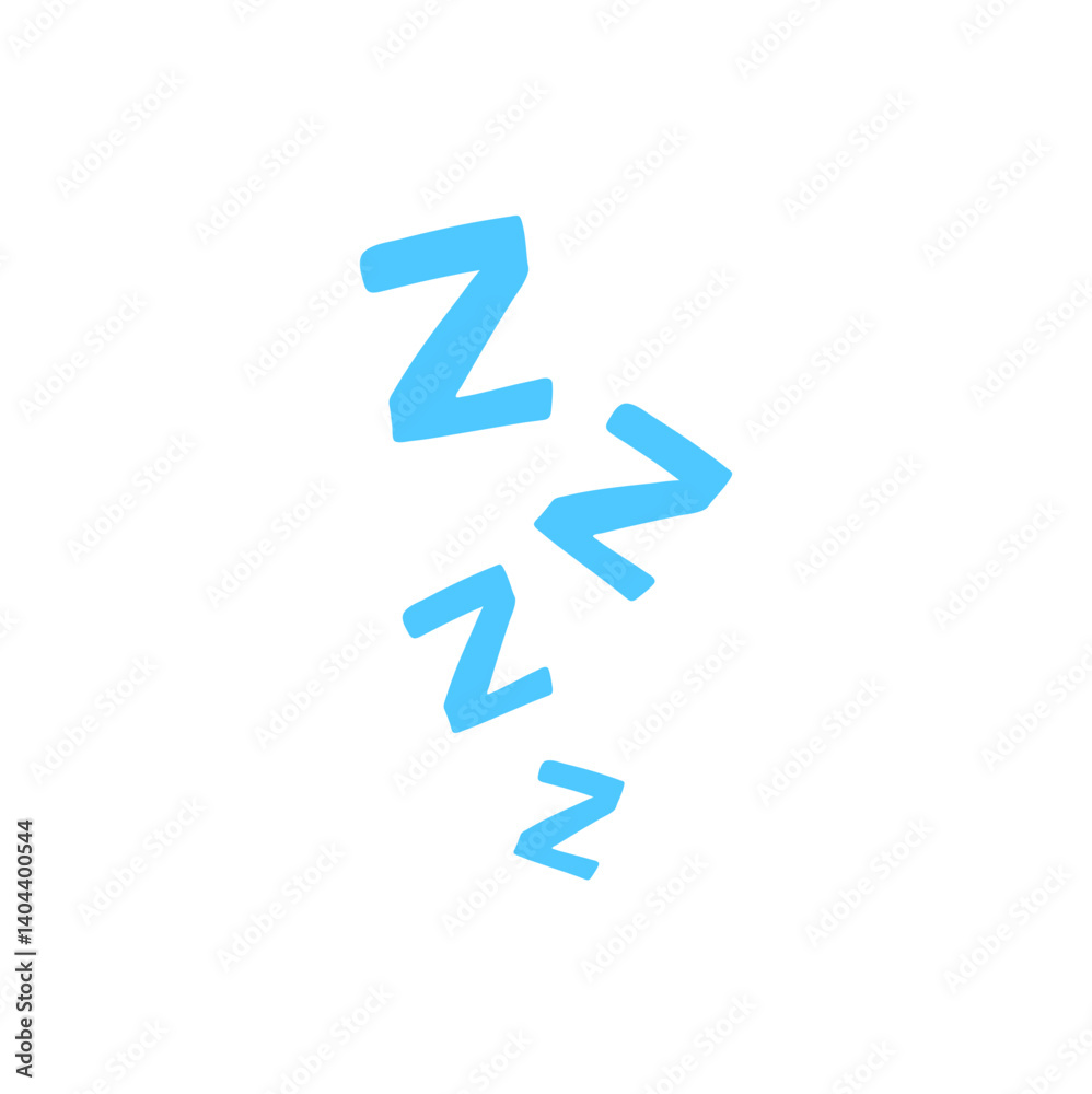 Blue ZZZ sign emoji icon. Vector symbol sleep Blue ZZZ sign emoji icon. Vector symbol sleep