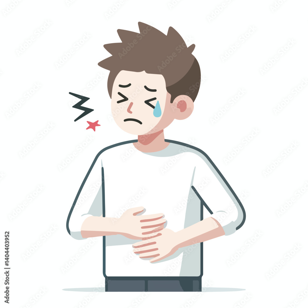 cute cartoon logo man stomach illustration cute cartoon logo man stomach illustration