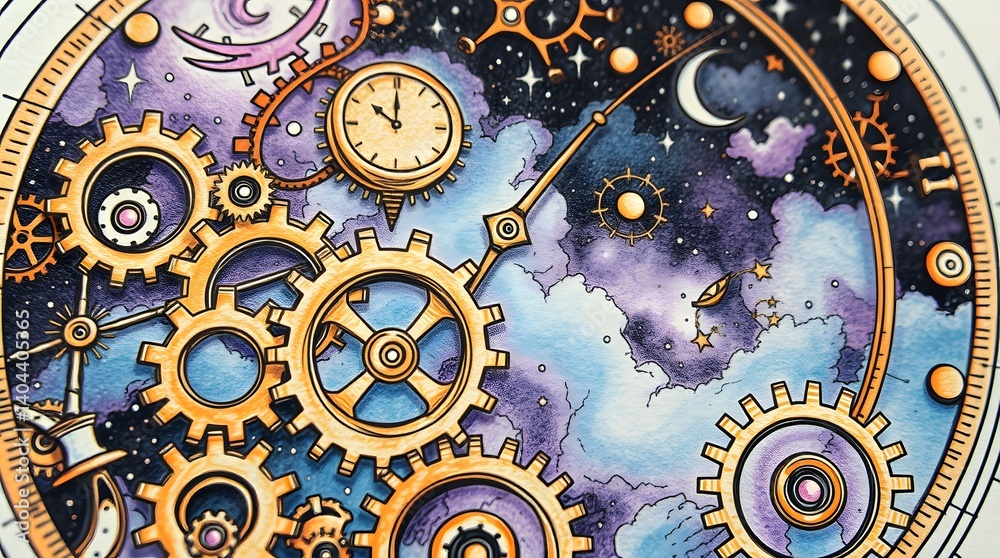 Fototapeta premium Surreal Clockwork Dreamscape