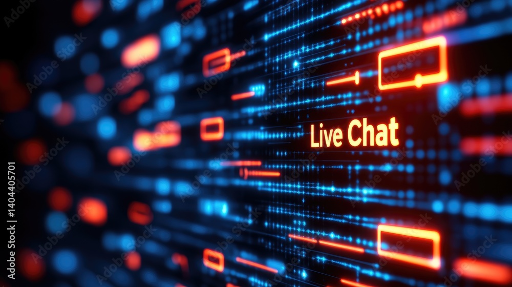 Abstract Live Chat Digital Interface Technology Background Digital Communication Network Concept Abstract Live Chat Digital Interface Technology Background Digital Communication Network Concept