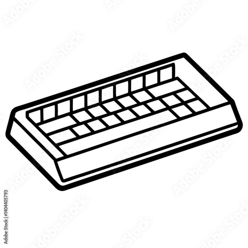 Line art vector silhouette of a computer keyboard
