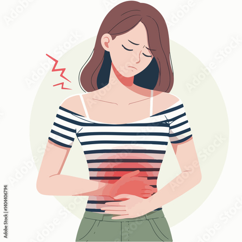 cute logo cartoon woman stomach