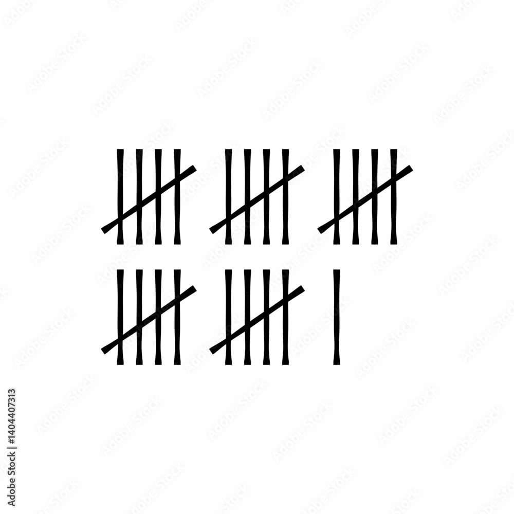 Wall tally marks. Prison day counting jail hash symbols Wall tally marks. Prison day counting jail hash symbols