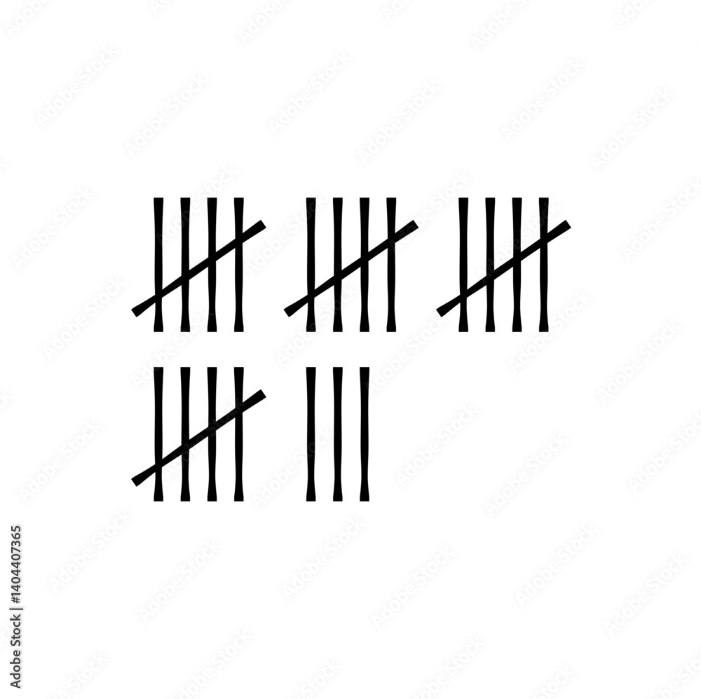 Wall tally marks. Prison day counting jail hash symbols Wall tally marks. Prison day counting jail hash symbols