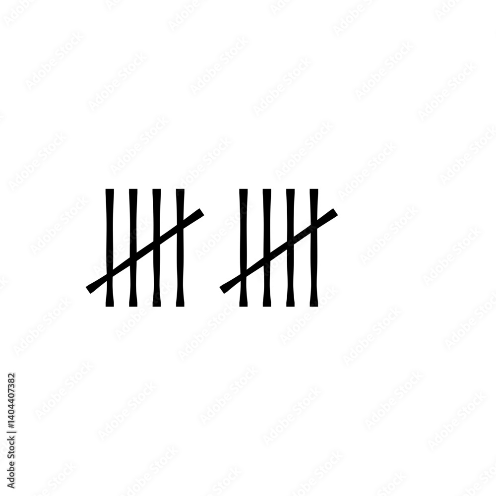 Wall tally marks. Prison day counting jail hash symbols Wall tally marks. Prison day counting jail hash symbols