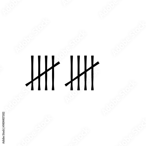 Wall tally marks. Prison day counting jail hash symbols