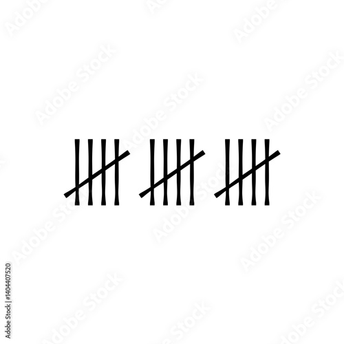 Wall tally marks. Prison day counting jail hash symbols