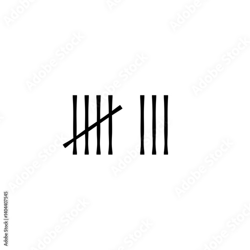 Wall tally marks. Prison day counting jail hash symbols