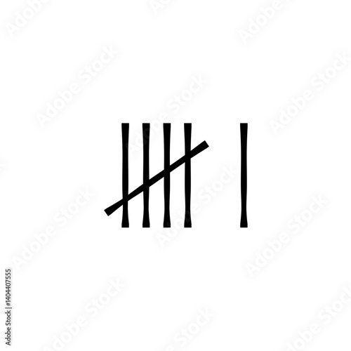 Wall tally marks. Prison day counting jail hash symbols
