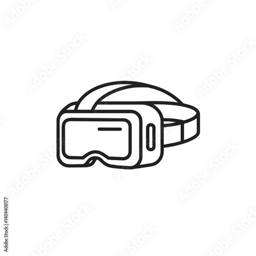 VR headset illustration in minimalist style, black and white  