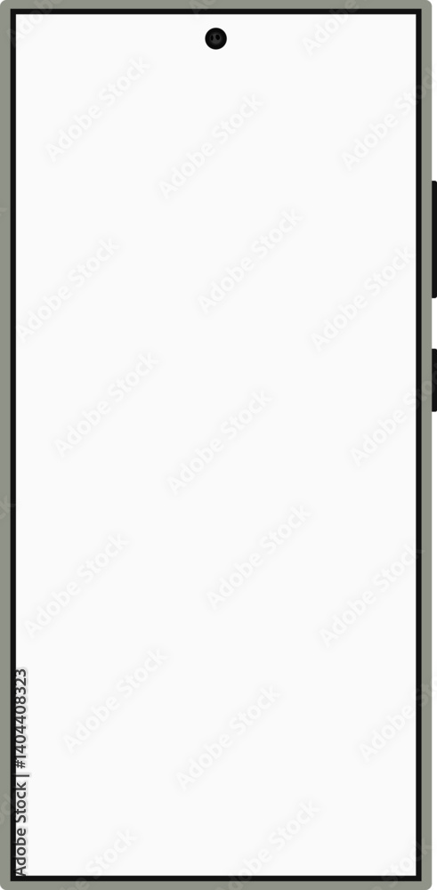 Minimal White Screen Smartphone Vector Mobile Illustration Minimal White Screen Smartphone Vector Mobile Illustration