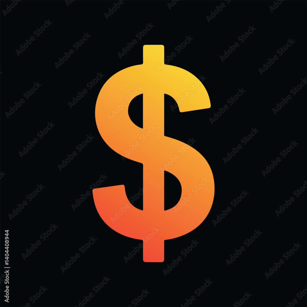 Obraz premium Golden color dollar sign isolated on black