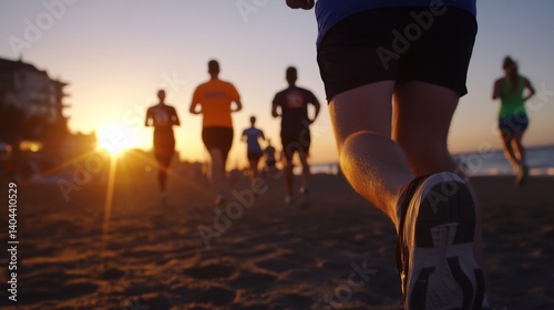 Sunrise Beach Run Fitness Group Jogging.