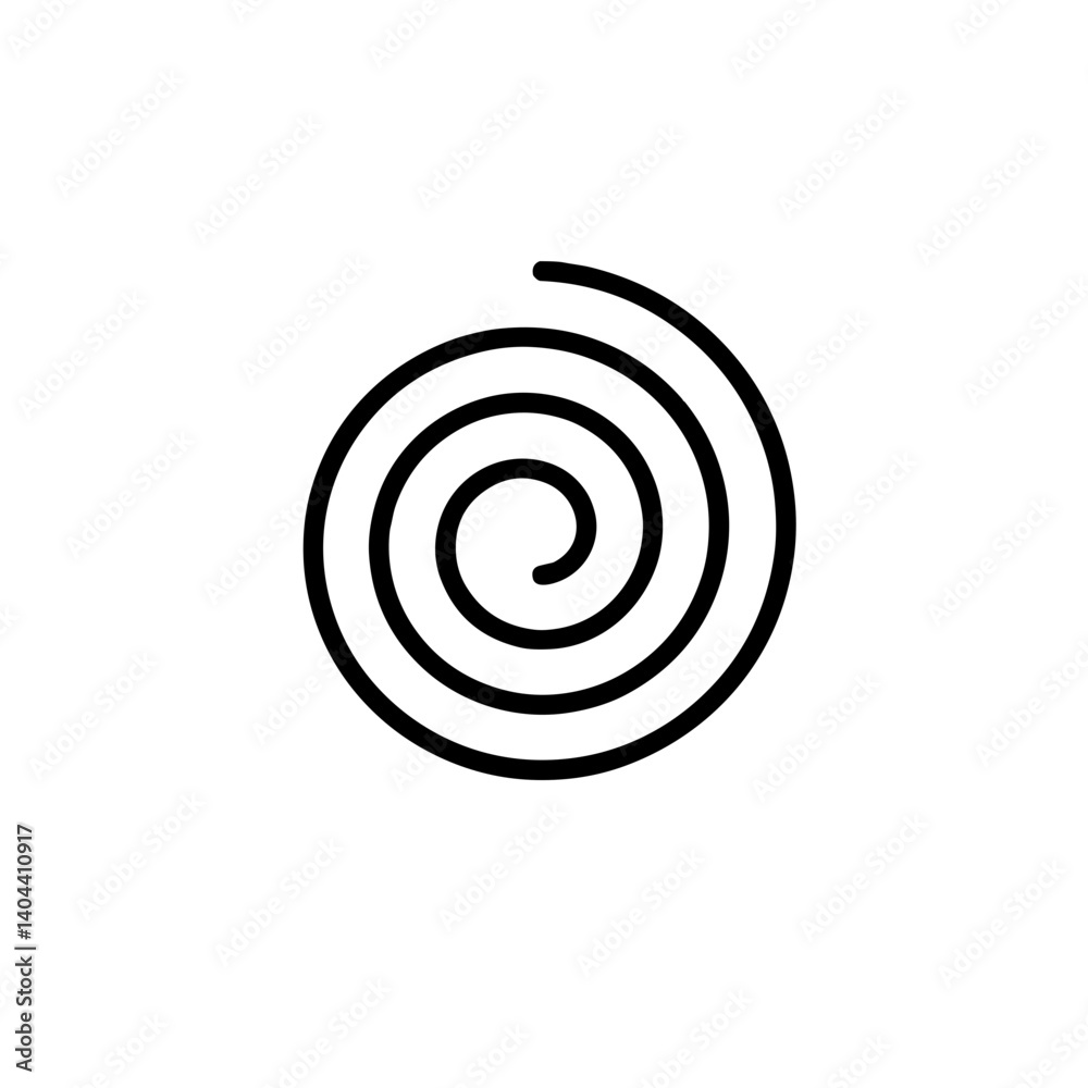 Abstract spiral design in simple black line art on white background Abstract spiral design in simple black line art on white background