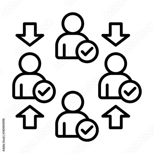 Restructuring Icon Outline