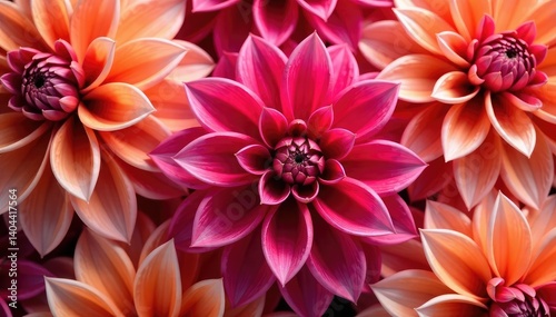 Close-up view, densely packed dahlia petals, repeating motif , graphics, motif, stylish