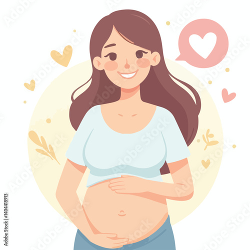 pregnant mother logo cartoon design vector