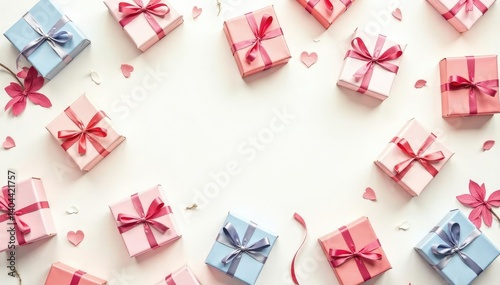 Subtle watercolor gift box pattern, soft pastel colors, pastel, design, tileable