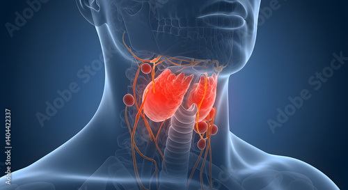 Human Anatomy Illustration Parathyroid Glands Thyroid Anatomy Medical Illustration Human Neck Anatomy 3D Medical Image