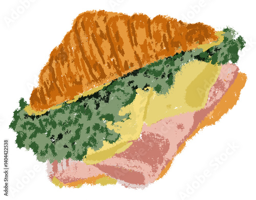 sandwich croissant ham cheese 