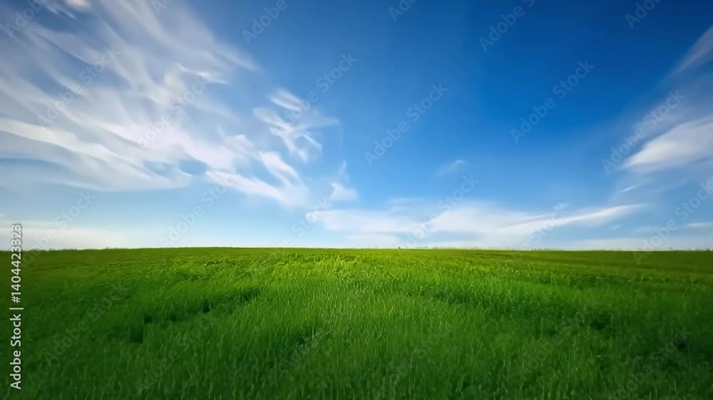 草原と青空の背景素材 草原と青空の背景素材