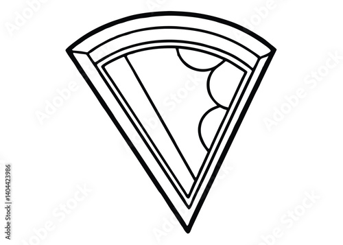 Pizza slice line art silhouette vector for food and fast casual themes
