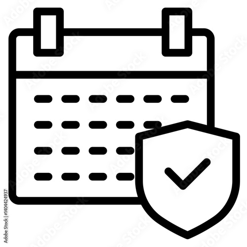 protection calendar icon in vector illustration