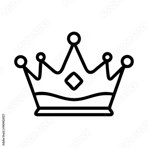 Simple crown icon with geometric diamond detail