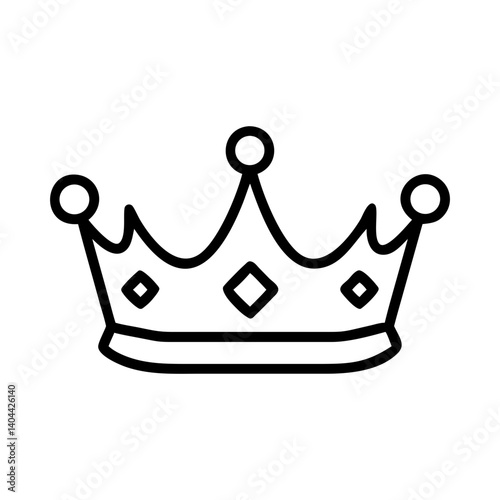 Simple crown icon with geometric diamond detail