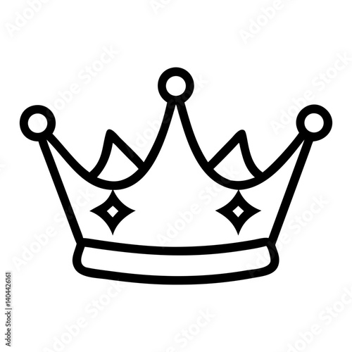 Simple crown icon with geometric diamond detail