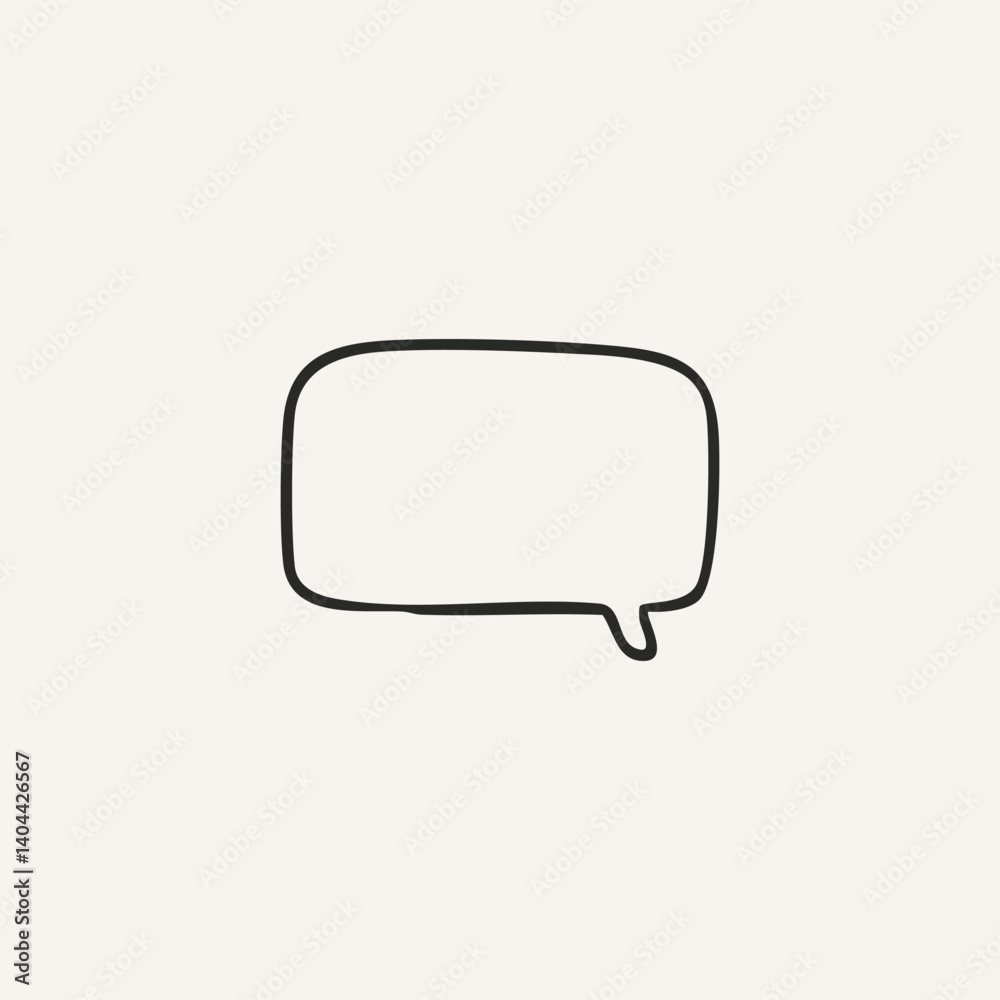 vector illustration of chat balloon element with one line style