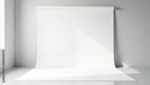 Wallpaper Mural Clean minimalist studio backdrop, pure white seamless paper, light, presentation, art Torontodigital.ca