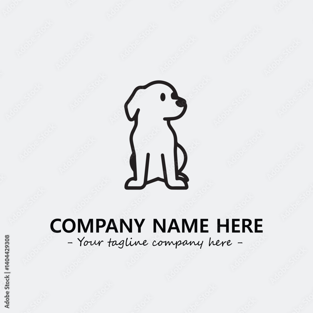 Obraz premium Dog illustration black and white for logo company vector image 