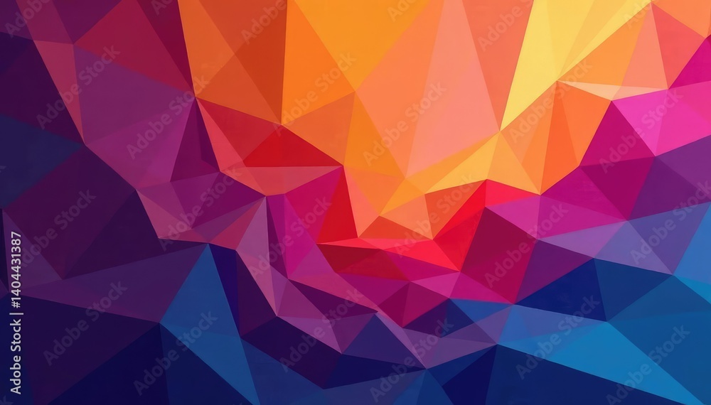 Obraz premium Abstract geometric shapes, vibrant color palette , energy, bright, contemporary